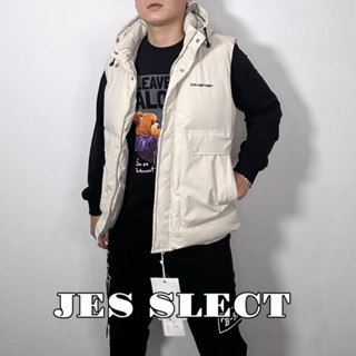 【JES】 高磅 內鋪棉 羽絨 輕盈 保暖 蓄熱 小標 字母 刺繡 防風 防潑水 潮流 羽絨背心 鋪棉背心 馬甲 背心