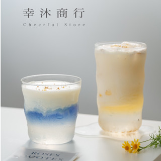 【幸沐商行】新品雲朵玻璃杯 酒杯 咖啡杯 拿鐵杯 奶茶杯 茶杯 耐熱杯 牛奶杯 早餐杯 水杯 果汁杯 玻璃杯 調酒杯