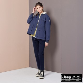 JEEP 女裝 立體口袋百搭長褲-藍色