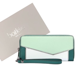 Botkier Cobble Hill撞色防刮皮革拉鍊手腕包 長夾(綠色)261001-1