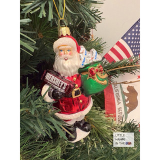 【聖誕節】Hershey’s Santa 玻璃Hershey’s 巧克力聖誕老人 聖誕裝飾 吊飾 交換禮物