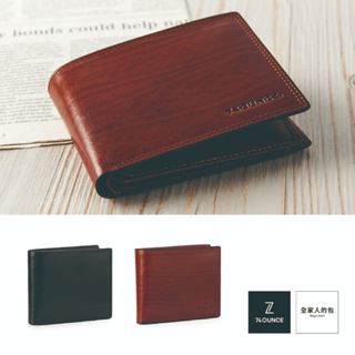 74ounce Maroon馬鞍皮經典橫式短夾(零錢袋)[N-377]真皮經典義大利皮革皮夾男生禮物黑色