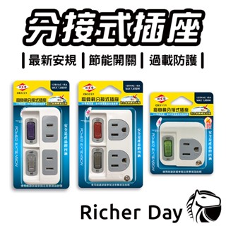 威電 3孔轉2孔轉接器 1開1插 2開2插 壁插 分接式插座 最新安規 過載防護 插座 轉接器 飛利浦 臺灣製