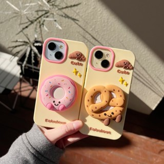 可愛Jellycat伸縮支架麵包甜甜圈13適用蘋果手機殼iPhone16promax新款15Pro全包矽膠防摔套14PM