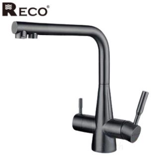 美國RECO廚房三用龍頭 102870-GS 不銹鋼材質.鈦灰.保修5年《日成廚衛》