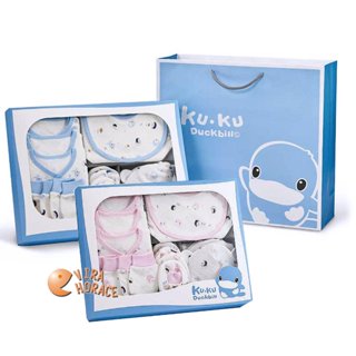 手寫賀卡服務！超值限量商品 KU.KU 酷咕鴨Ku-2414小動物精緻禮盒24件組，附贈送禮提袋，新生兒禮盒 彌月禮盒