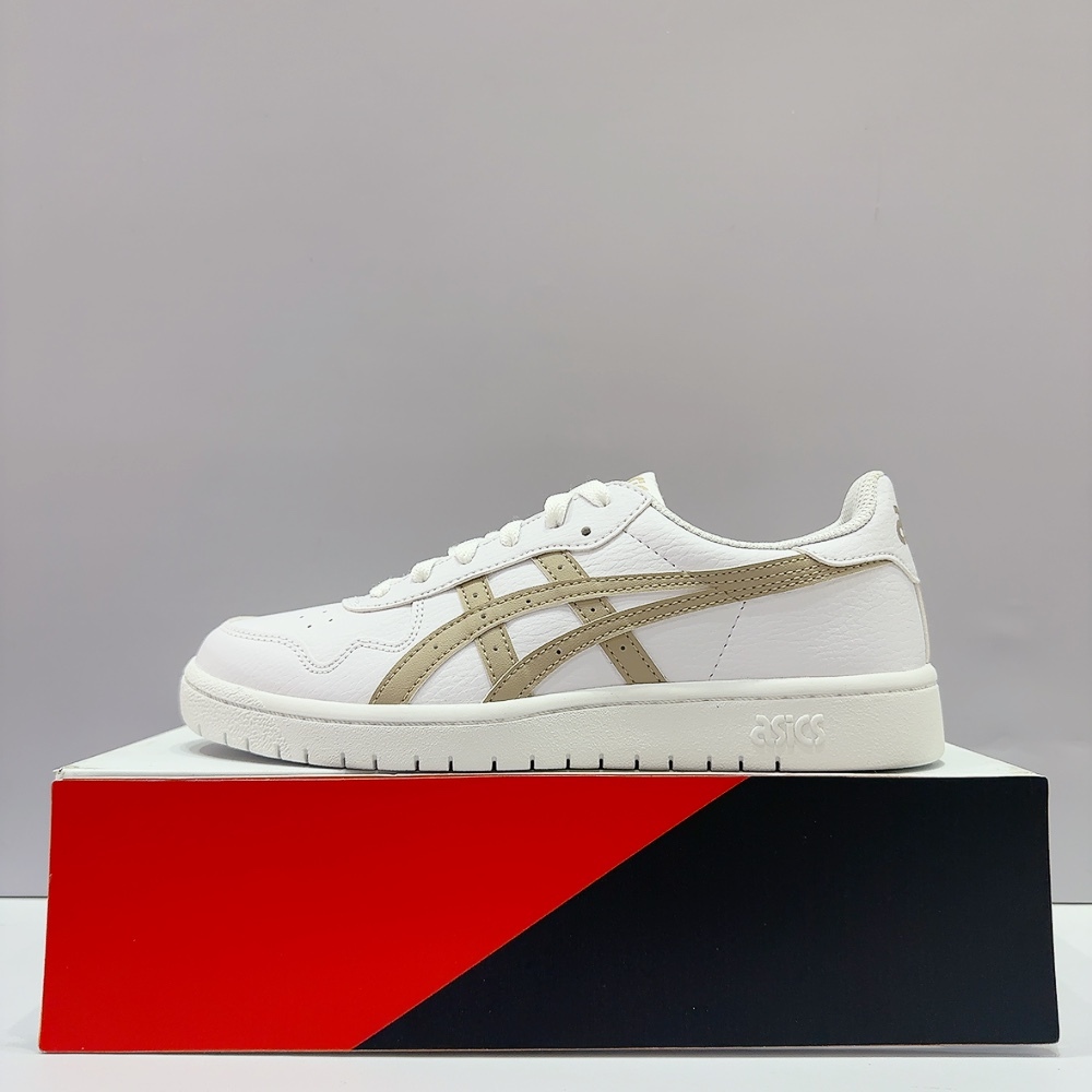 ASICS JAPAN S 男女款 白色 奶茶色 經典款 皮革 復古 運動 情侶鞋 休閒鞋 1203A615-102