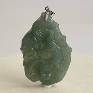 【採霏】天然緬甸玉A貨 翡翠 冰糯種綠色油青招財桃花人緣九尾狐（附贈：扣頭）