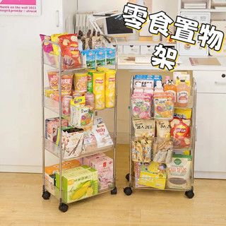 【臺灣新款】 收納架 簡易書架 推車 收納 層架 零食多層收納置物架 超市便利店收納盒 陳列透明小推車 廚房收納三層推車
