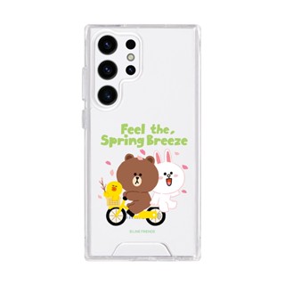 【TOYSELECT】LINE FRIENDS經典-春風騎趣防摔透明SAMSUNG手機殼