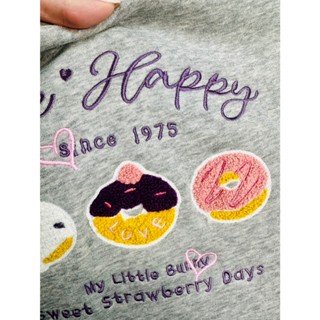 43T02905❤️追加再到貨❤️刺繡立體甜甜圈🍩內刷毛 休閒 大學T 寬版T 長袖上衣