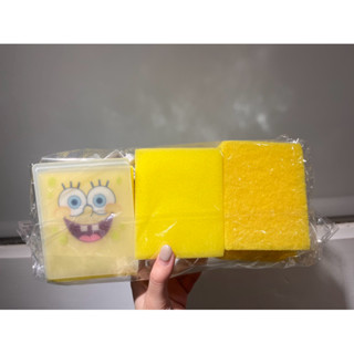 現貨全新可愛海綿寶寶瀝水架水槽洗碗菜瓜布海綿洗碗布擦刷鍋卡通置物架廚房家用海綿8入組