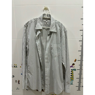 [7成新] Uniqlo 男生 襯衫 S號 灰白條紋Slim Fit