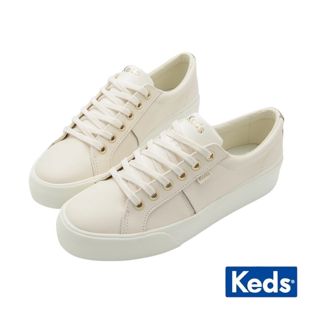 Keds JUMP KICK DUO 運動時尚金眼釦皮革厚底休閒鞋 9243W123198/WH68090