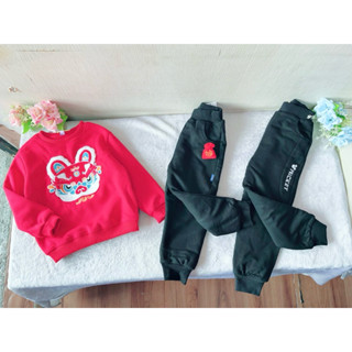 ～小女王精品～男女童黑色加絨加厚棉質長褲