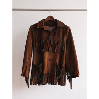 70s Unknown Fringe Suede Jacket 古著 西部 流蘇 麂皮 皮衣 外套