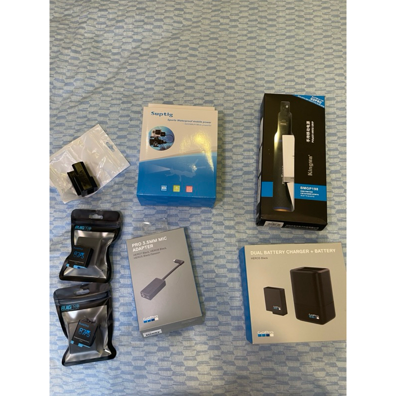 GOPRO 5/6/7/8配件 原廠充電座 潛水電池 自拍棒電池  3.5mm 麥克風接頭 AAMIC-00