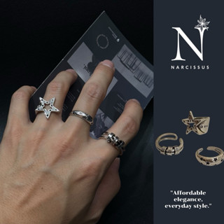 【NCS】F5韓系復古做舊五角星 開口可調式戒指ins風 嘻哈 高階感 戒指 戒指女 女生戒指 戒子 可調節戒指 套裝組