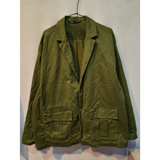 ✨ ZARA ✨**尺寸：M**【二手】♥️男 綠色 寬鬆 工裝 休閒 西裝 外套 /外套