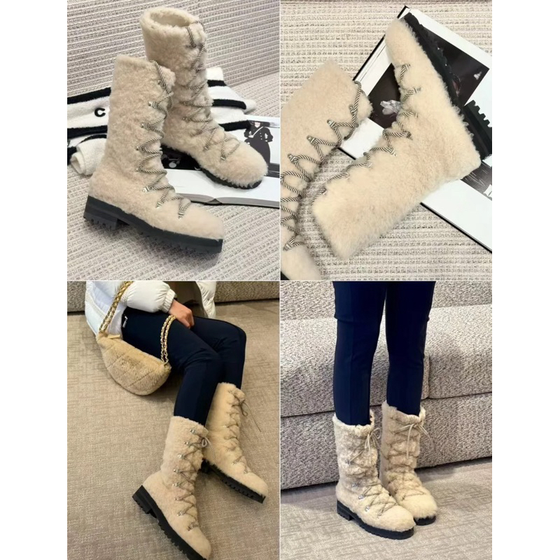 Chanel 24N 滑雪系列的毛毛靴🏂