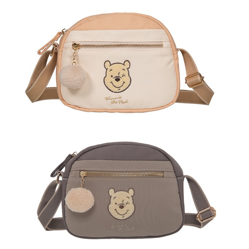 DISNEY 小熊維尼-側背包 斜背包 迪士尼 DISNEY 小熊維尼棉花糖側背包