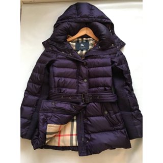 紫色 9成5新 M 禦寒 輕量 BURBERRY LONDON 羽絨外套 羽絨大衣 頂級鵝絨 外套 大衣 38 狀況良好
