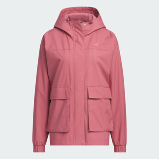 ADIDAS 女 連帽外套 梭織風衣 寬鬆 調節帽 桃紅 JG3811