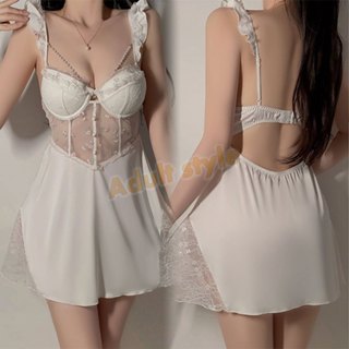 情意纏綿 高雅蕾絲刺繡(白)-HOT情趣用品-性感 內衣 睡衣 角色服 cosplay