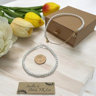 【現貨】4mm貝殼珍珠手鍊 提供16cm/17cm/18cm三款長度 Shell Pearl Bracelets.