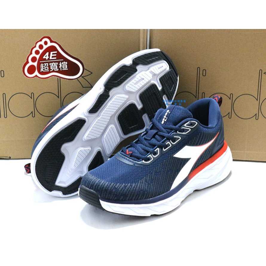 特價出清~DIADORA 男 4E寬楦 輕量緩震運動休閒慢跑鞋 健走鞋 71327 藍白