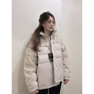 嘟嘟媽全新轉賣Eddie Bauer女650蓬拼接羔絨羽絨外套米色L
