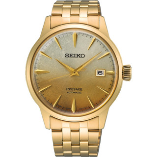 聊聊甜甜價◆SEIKO 精工 Presage 金色啤酒雞尾酒 調酒機械錶 SRPK46J1/4R35-01T0Q