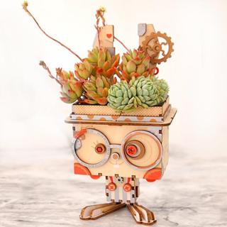 《夏本舖》現貨 Robotime ROKR FT741 盆栽裝飾 兔子 3D 木製拼圖 3D立體 DIY 木製 模型