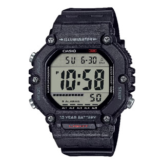 CASIO卡西歐 AE-1600H-1AV 10年電力八角型數位錶 黑 49.7mm