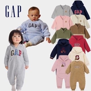 Gap 嬰兒裝 Logo小熊刺繡/刷毛/立領/熊耳造型連帽長袖包屁衣/連身衣-多款任選(644733&645087)