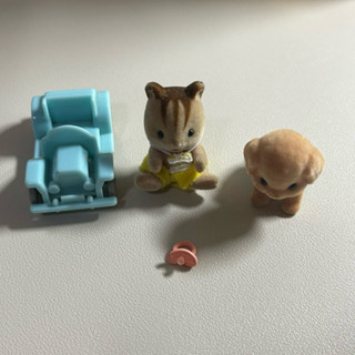 森林家族套組 寶寶松鼠小狗玩具車