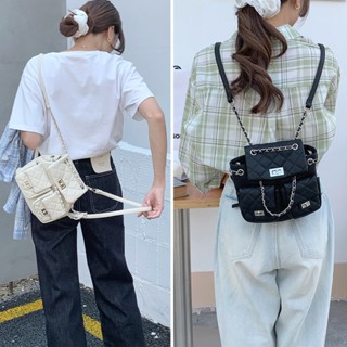 小香風後揹包 菱格紋包包 小揹包 小包包 韓國包包 百搭包包 鍊條包 時髦包包 可愛包包 後揹包 生日禮物 包包 796