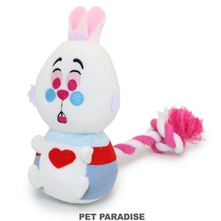貝果貝果 日本 Pet paradise 代理 DISNEY 愛麗絲夢遊仙境 白兔先生 結繩啾啾玩具[T4797]