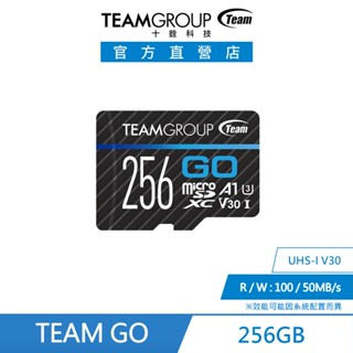 十銓TEAM-GO Micro SDXC UHS-I U3 V30 運動攝影記憶卡 【256 GB】 附轉接卡