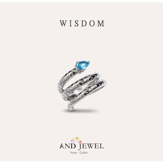 [安珠] 磷灰石 藍色 水滴 4*6mm 戒指 自然系列 Wisdom寶石銀飾 AND JEWEL