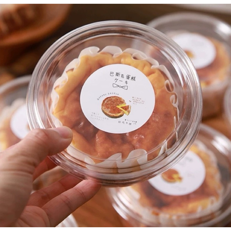 【一張5貼】巴斯克蛋糕貼紙 乳酪蛋糕盒貼紙 餅乾盒貼紙 餅乾盒腰封 蛋糕盒腰封 提拉米蘇盒貼紙 塑膠盒腰封