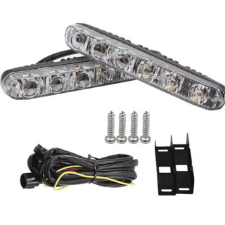 X33 白+黃 日行燈 小魚叉 6 led DRL 流水轉向通用日行燈 高亮 汽車改裝燈 帶轉向 日間行車燈 防水