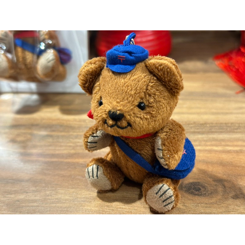 *黑頭小羊雜貨小舖*日本帶回zakka~早期絕版日本郵便局吉祥物熊玩偶吊飾/可愛郵局熊熊玩偶/熊熊吊飾（咖啡熊）