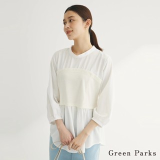 Green Parks 羅紋緊身胸衣拼接長版造型上衣(6N42L1C0130)