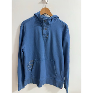 【現貨】飽和藍色連帽長袖口袋上衣 厚實保暖 Size: F