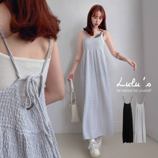 LULUS/壓紋後綁帶細肩長洋裝２色【A02240123】裙子 細肩250213