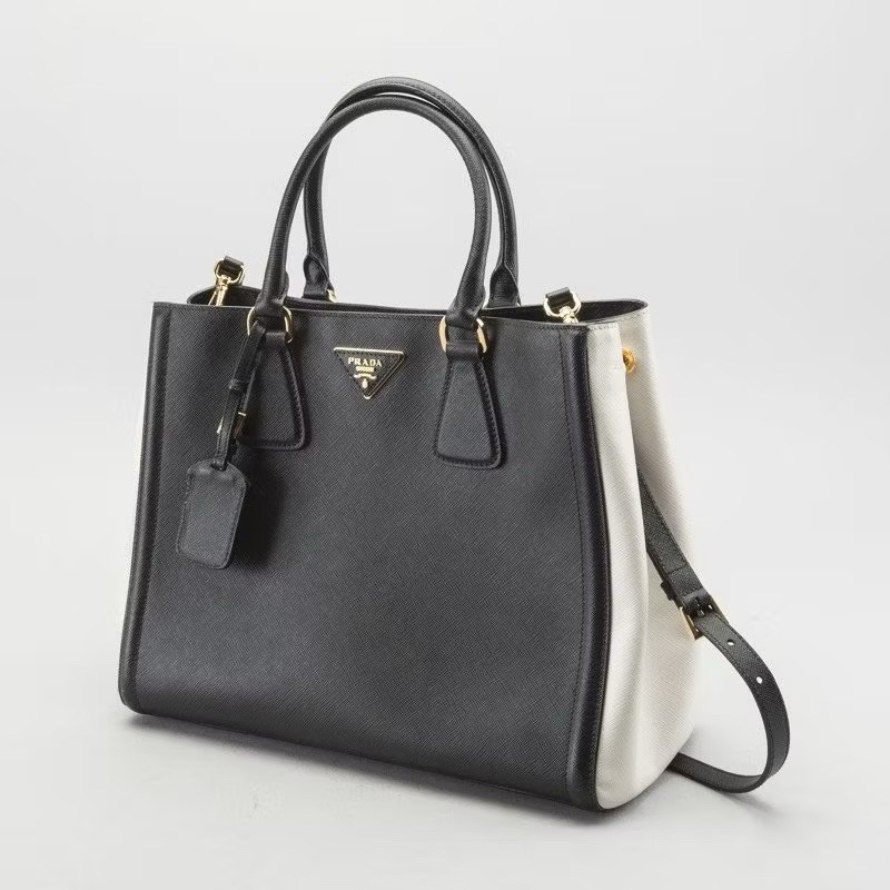 專櫃 保卡 真品 prada saffiano lux 正品 防刮 真皮 bn2608 殺手包 律師包 三用 黑色 名牌