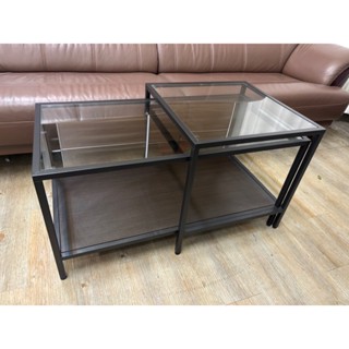《大淡水二手精品傢俱》 簡約玻璃子母茶几 二手傢具#新北二手傢具#林口二手傢具#桃園二手傢具