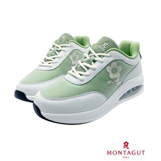 MONTAGUT 夢特嬌 俐落拼色氣墊休閒鞋(綠色) 減壓 透氣