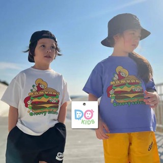 DO Kids童裝 臺灣現貨-日系漢堡印花T恤 時尚童裝 夏季新品 兒童 中大童 短袖 上衣 棉質 休閒 寬鬆 潮T